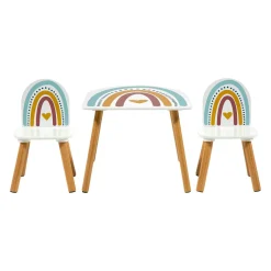 Table et 2 chaises enfant bois Leno Multicolore