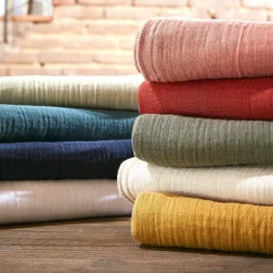 Tablier avec poches gaze de coton Gaïa Vert eucalyptus