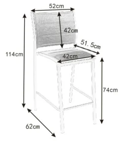 Tabouret de jardin aluminium empilable Murano Blanc et taupe