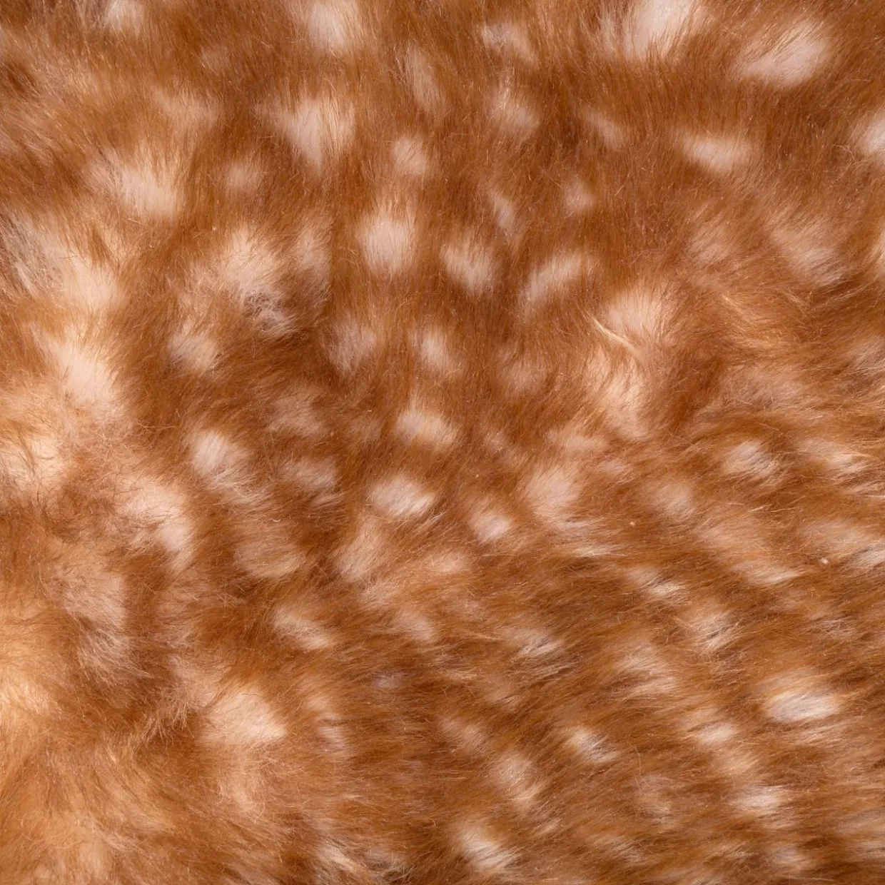 Tabouret enfant bois et fausse fourrure (H38 cm) Cerf Marron