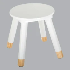 Tabouret enfant bois (H24 cm) Douceur Blanc