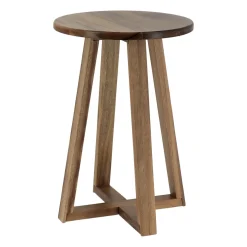 Tabouret plateau bois acacia (H43 cm) Lina marron
