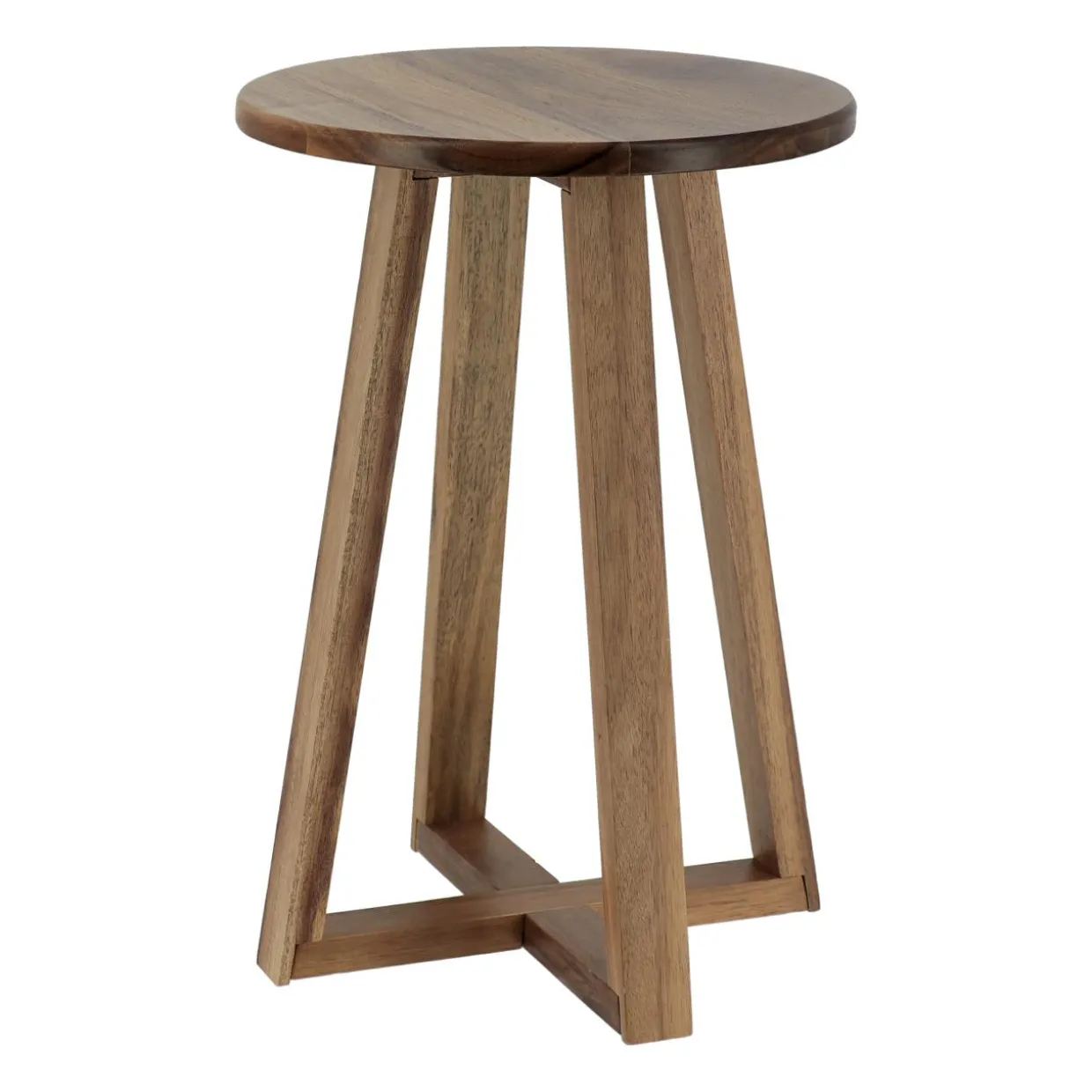 Tabouret plateau bois acacia (H43 cm) Lina marron