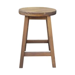 Tabouret rond bois (H45 cm) Davao Marron