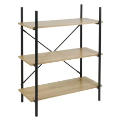 Étagère 3 niveaux bois et métal (H96.5 cm) Lola Noire
