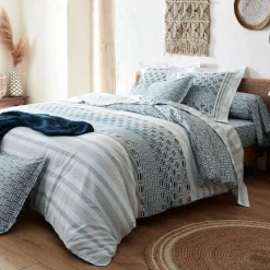 Taie de traversin coton (L200 cm)Diego Bleue