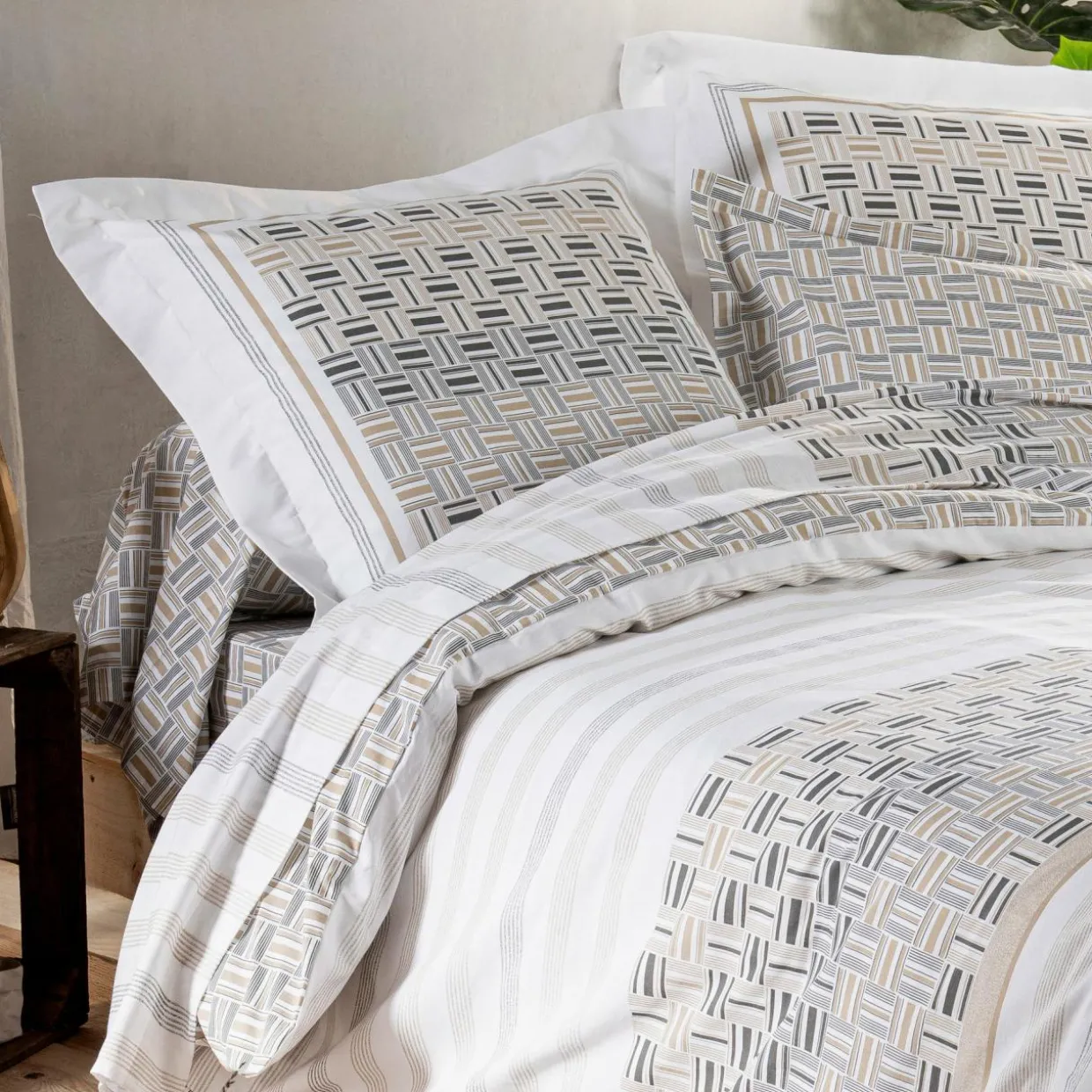 Taie de traversin coton (L200 cm)Diego Grise