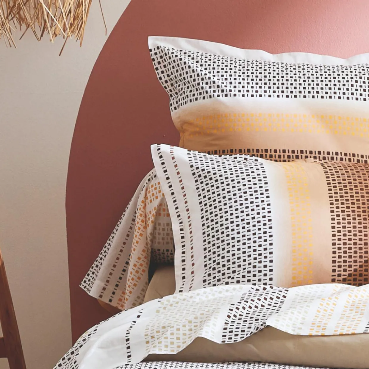 Taie de traversin coton (L200 cm) Niagara Marron châtaigne