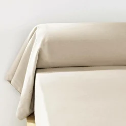 Taie de traversin flanelle de coton (L185 cm) Nina Beige