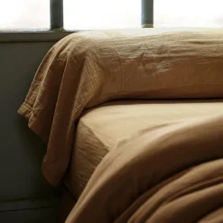 Taie de traversin gaze de coton (L185 cm) Gaïa Camel