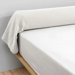 Taie de traversin gaze de coton (L185 cm) Gaïa Blanc chantilly