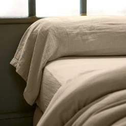 Taie de traversin gaze de coton (L185 cm) Gaïa Ficelle