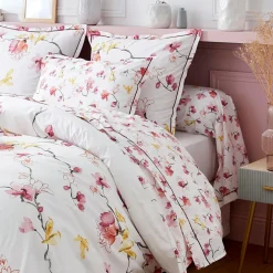 Taie de traversin percale de coton (L200 cm) Elisa Rose