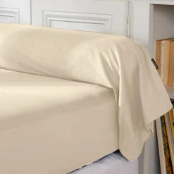 Taie de traversin percale de coton (L185 cm) Cali Beige