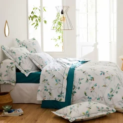 Taie de traversin percale de coton (L200 cm) Flâner Vert émeraude