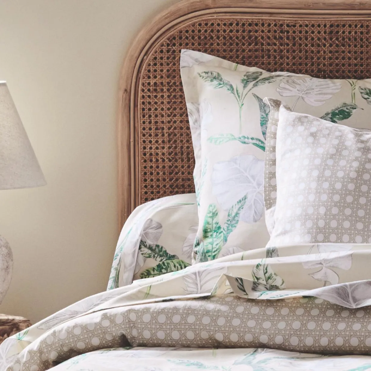 Taie de traversin satin de coton (L200 cm) Voyage Verte