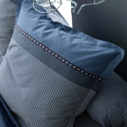 Taie de traversin satin de coton (L200 cm) Enzo Bleue