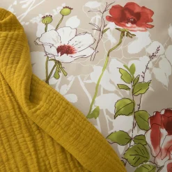 Taie de traversin satin de coton (L200 cm) Roseraie Marron ficelle