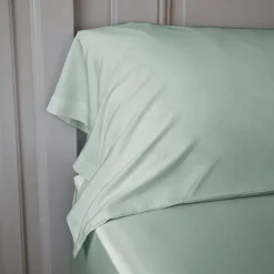 Taie de traversin satin de bambou (L185 cm) Sienna Vert eucalyptus