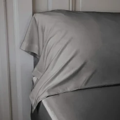 Taie de traversin satin de bambou (L185 cm) Sienna Gris granit