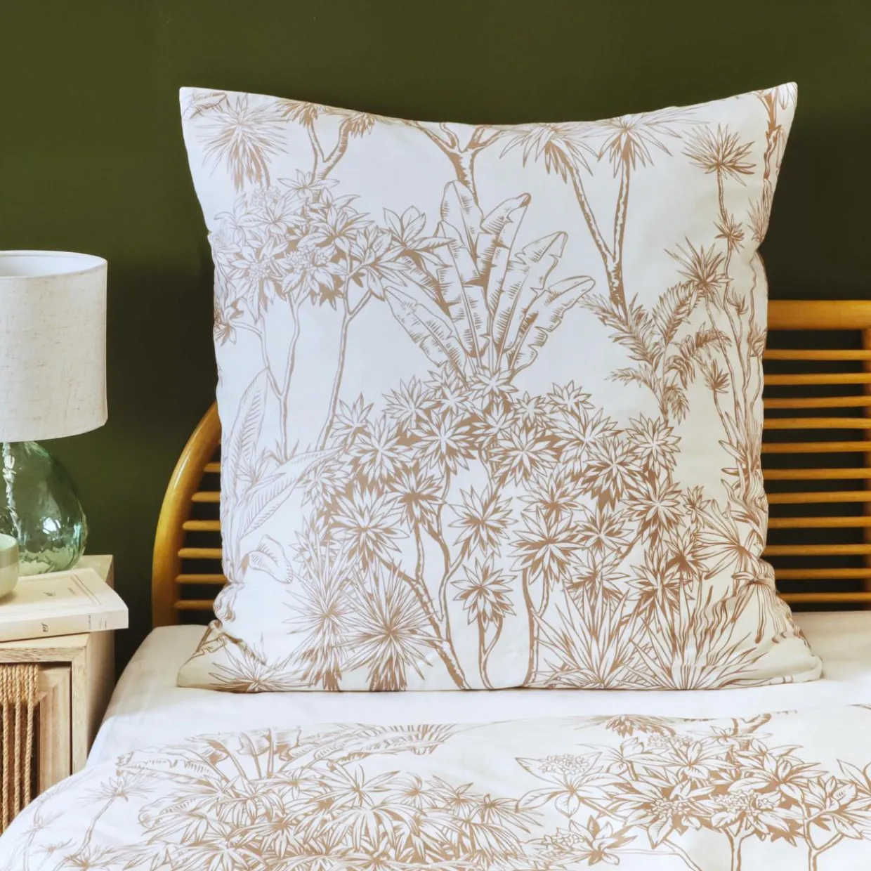 Taie d'oreiller carrée coton (63 x 63 cm) Lara Marron