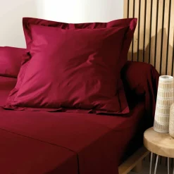 Taie d'oreiller carrée coton bio (63 x 63 cm) Biolina Bordeaux