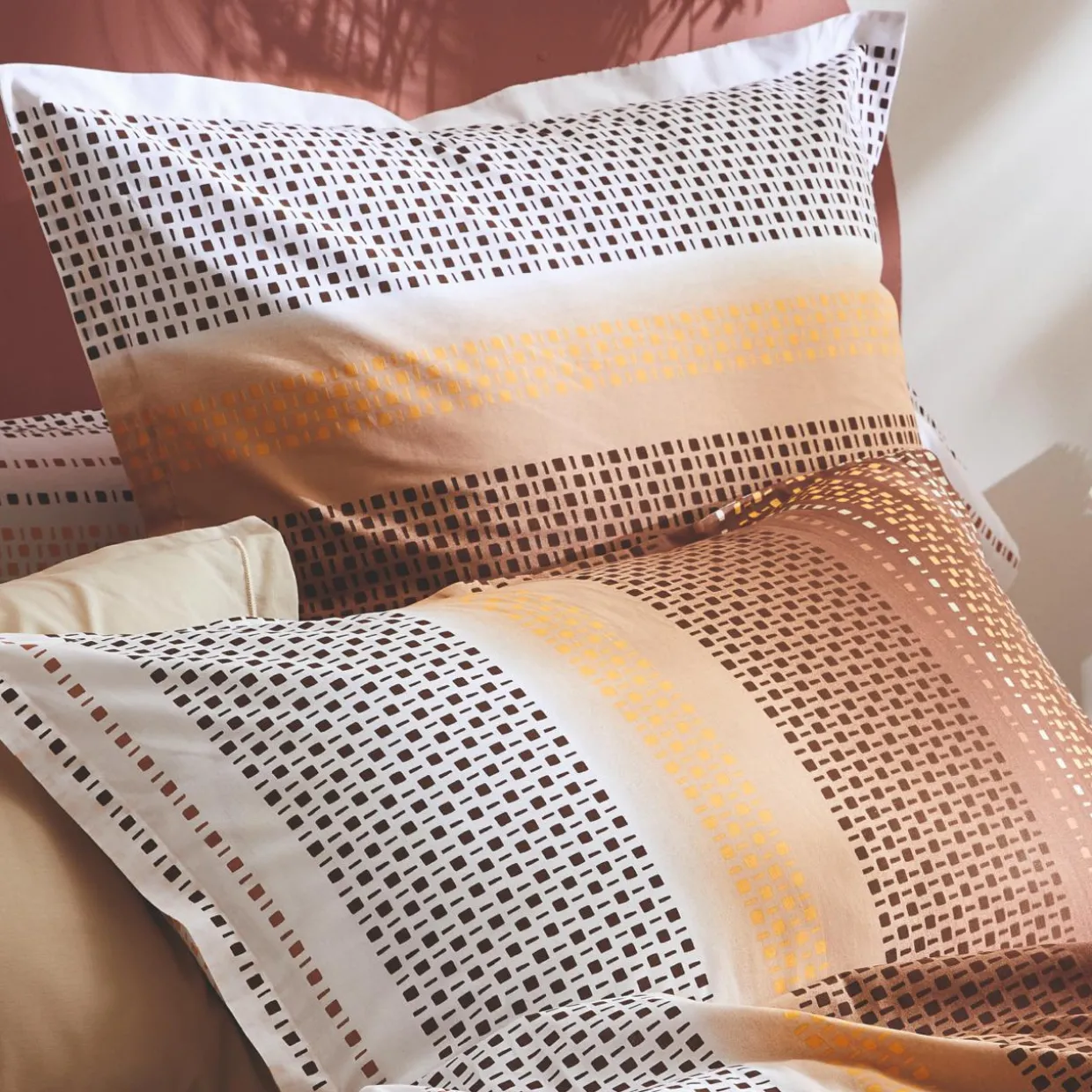 Taie d'oreiller carrée coton (65 x 65 cm) Niagara Marron châtaigne