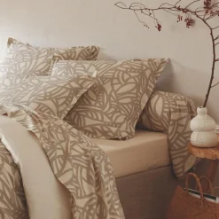 Taie d'oreiller carrée coton lavé (65 x 65 cm) Séréna Beige