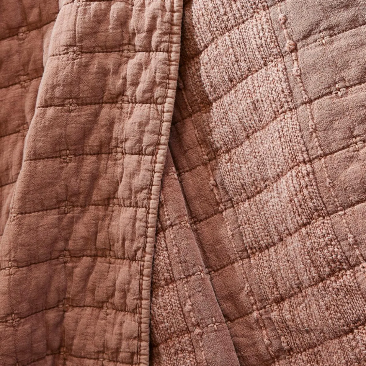 Taie d'oreiller carrée coton (60 x 60 cm) Lena Terracotta