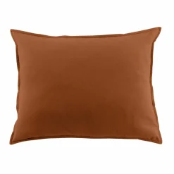 Taie d'oreiller carrée flanelle de coton (80 x 80 cm) Nina Terracotta