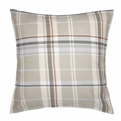 Taie d'oreiller carrée flanelle de coton (63 x 63 cm) Théa motif Grise