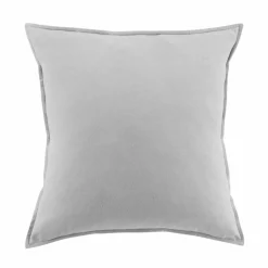 Taie d'oreiller carrée flanelle de coton (63 x 63 cm) Théa Gris clair