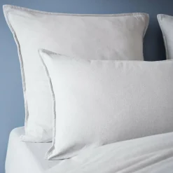 Taie d'oreiller carrée flanelle de coton (63 x 63 cm) Théa Gris clair