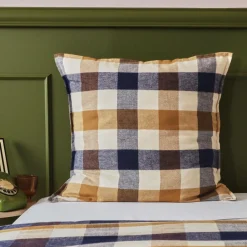 Taie d'oreiller carrée flanelle de coton (63 x 63 cm) Nina carreaux Multicolore