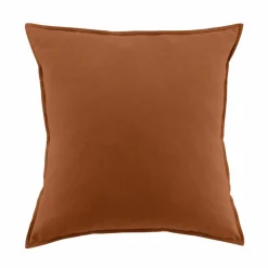 Taie d'oreiller carrée flanelle de coton (63 x 63 cm) Nina Terracotta