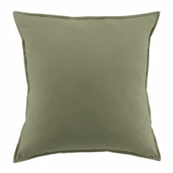Taie d'oreiller carrée flanelle de coton (63 x 63 cm) Nina Vert romarin