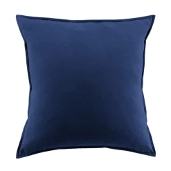 Taie d'oreiller carrée flanelle de coton (63 x 63 cm) Nina Bleu nuit