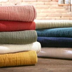 Taie d'oreiller carrée gaze de coton (80 x 80 cm) Gaïa Rose poudré