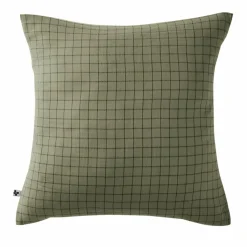 Taie d'oreiller carrée gaze de coton (60 x 60 cm) Gaïa Mix Vert romarin