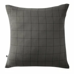 Taie d'oreiller carrée gaze de coton (60 x 60 cm) Gaïa Match Gris granit