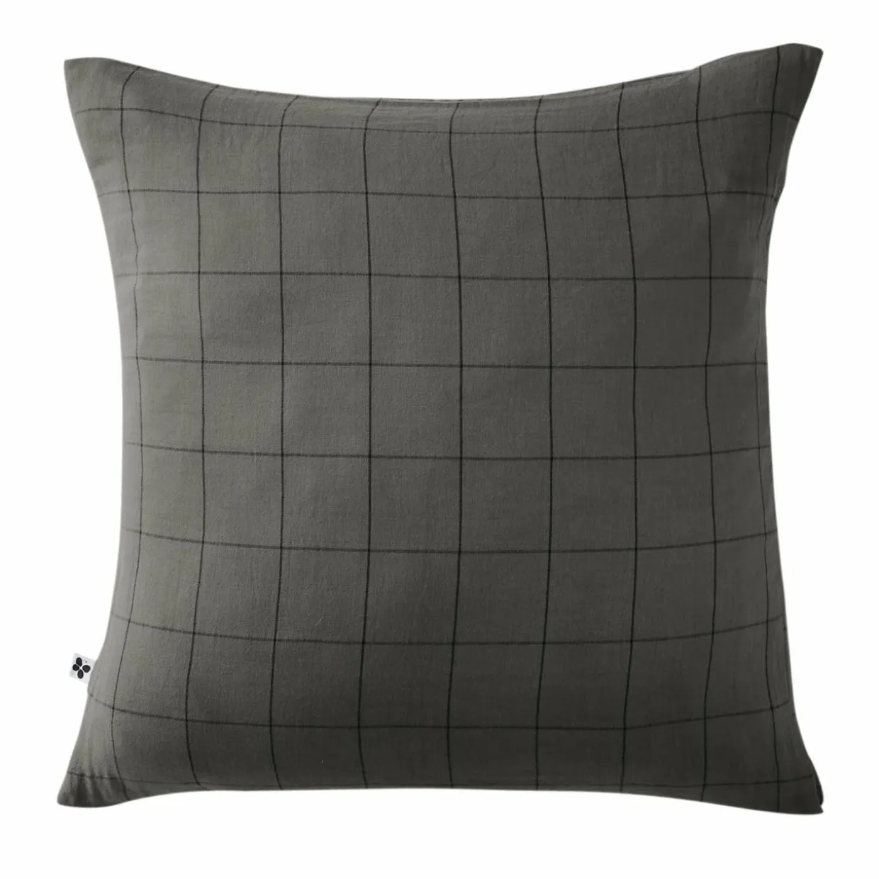 Taie d'oreiller carrée gaze de coton (60 x 60 cm) Gaïa Match Gris granit