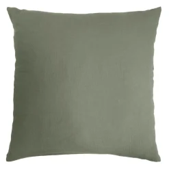 Taie d'oreiller carrée gaze de coton (80 x 80 cm) Gaïa Vert romarin