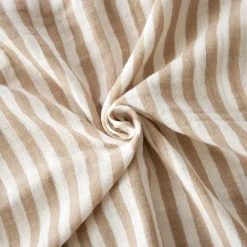 Taie d'oreiller Carrée gaze de coton (60 x 60 cm) Gaïa rayures Ficelle