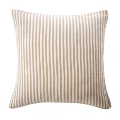 Taie d'oreiller Carrée gaze de coton (80 x 80 cm) Gaïa rayures Ficelle