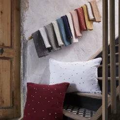 Taie d'oreiller carrée gaze de coton (60 x 60 cm) Gaïa Chic Jaune safran