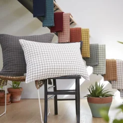 Taie d'oreiller carrée gaze de coton (60 x 60 cm) Gaïa Mix Rose poudré