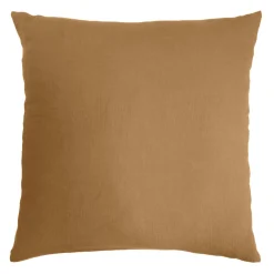 Taie d'oreiller carrée gaze de coton (80 x 80 cm) Gaïa Camel
