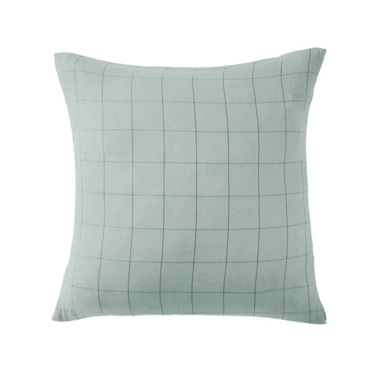 Taie d'oreiller carrée gaze de coton (60 x 60 cm) Gaïa Match Vert eucalyptus