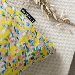 Taie d'oreiller carrée gaze de coton (60 x 60 cm) Abigaël Jaune