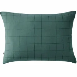 Taie d'oreiller carrée gaze de coton (60 x 60 cm) Gaïa Match Bleu canard